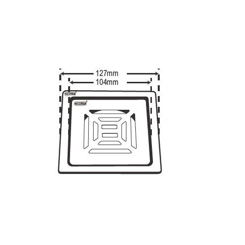 Chilly SS Convertible Ring Grating Square Ringo Design Flat cut Drain Jali 4 Inch, CRG-SSRDFC-127