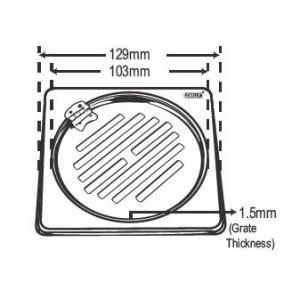 Chilly SS Sanitroking Square Golden Classic With Hinge Gloss Finish Drain Jali 4-5 Inch, SK-SGCH-129