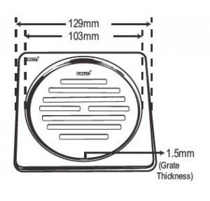 Chilly SS Sanitroking Square Golden Classic Matt Finish Drain Jali 4 Inch, SK-SGC-129