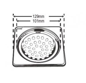 Chilly SS Sanitroking Square Matt Finish Drain Jali 4 Inch, SK-S-129