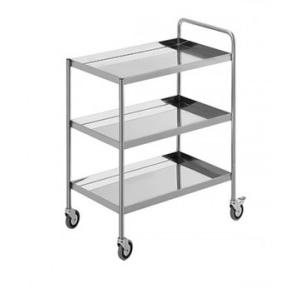 Food Serving Trolley 3 Tier SS304 32x22x36Inch, Wheel Size: 4Inch