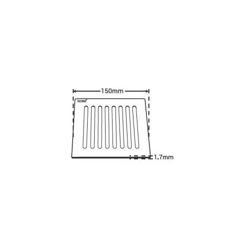 Chilly SS Vertical Grating Square Flat Cut Matt Finish 4-5 Inch Drain Jali, VG-SFC-150