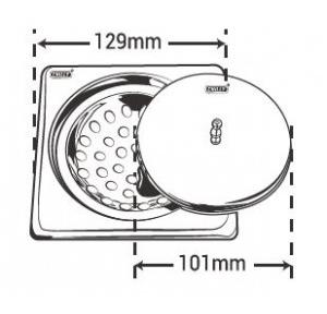 Chilly SS India King Square Classic Matt Finish 4 Inch Drain Jali, IK-SC-129