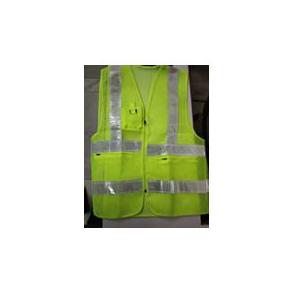 Safety Jacket Cloth Type Green XL Size 120 GSM With 2 Inch 3M Reflective Strip With Fabric Sticker at Front & Back