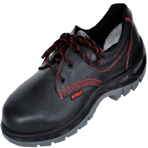 Karam FS 01 Gripp Series Black Steel Toe Safety Shoes, Size: 7