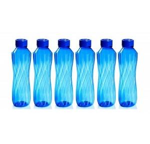 Pearlpet Water Bottle Supreme Lehar Blue, 1 ltr (Pack of 6 Pcs)