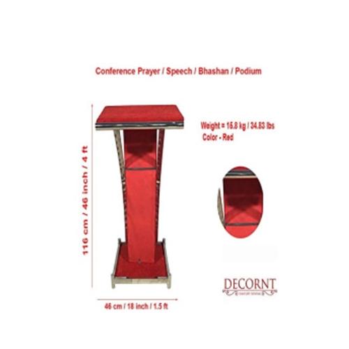 Stand Up Desk with Detachable Tilted Top Board For Speech SS 304, 46Lx24B Inch