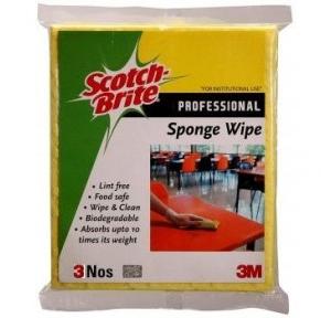 3M Scotch Brite Professional Cellulose Sponge Wipes, 10x10 cm (Pack of 3)