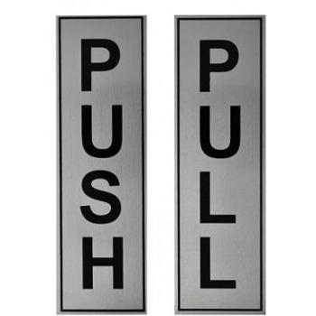 Push & Pull Plate 1 Pair SS 202 6x2 Inch