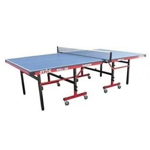 Stag Championship Roll-On With 75mm Wheels & Levelers TTFI App. 22mm Top Table Tennis Table 2740x1525x760mm, TTIN 100