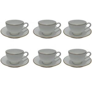 Clay Craft Goldline Cup Saucers (Set of 6 Pcs)