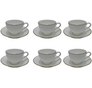 Clay Craft Goldline Cup Saucers Ceramic 140ml Pack of 6