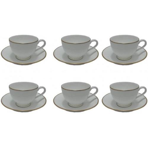 Clay Craft Goldline Cup Saucers Ceramic 140ml Pack of 6