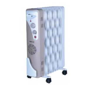 Havells Oil Filed Room Heater OFR 9 Wave Fins with Fan, 2500W (Beige)