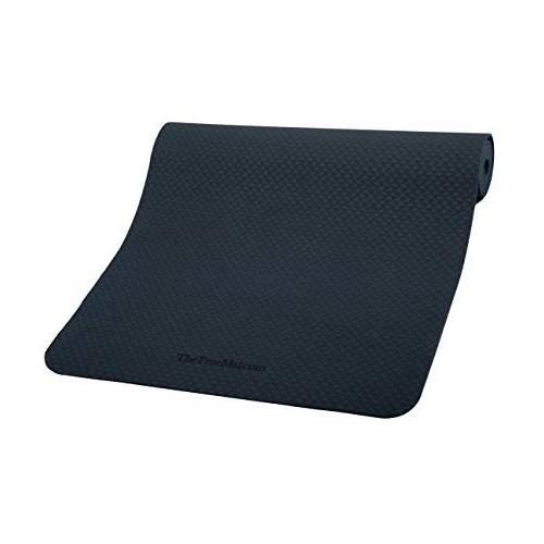 The True Mat TPE Yoga and Exercise Mat with Alignment Lines for Grip 6x2 ft, Thickness: 6mm (Blue)