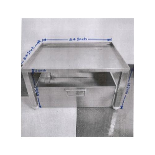 Water Dispenser Stand with Tray SS 202 With 1 Inch 4 Legs, Stand Size: 24x24x12 Inch, Tray Size: 22x22x10.5 Inch