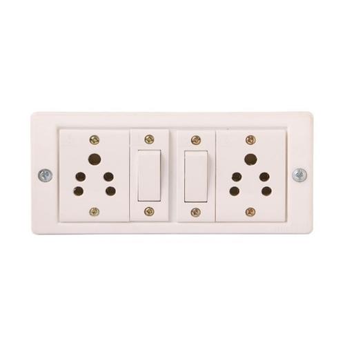 Anchor Roma Classic 6M Surface Plastic Box (30511), Single Mounting Deko Plate (21340WH), 20A & 10A Heavy Duty Twin Socket (30828), 2 Pcs and 20A 1 Way Switch (21066), 2 Pcs