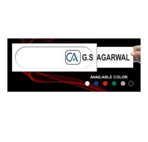 Name Plate Holder with Acrylic Plastic 9x2.5x5 Inch (White)