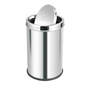 Swing Dustbin With Cover Size 12x24 Inch SS202 40 Ltr