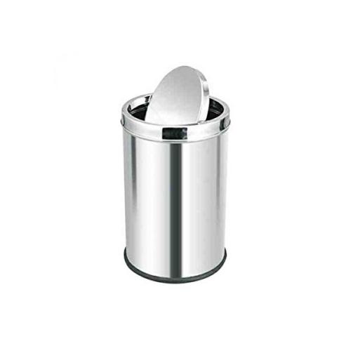 Swing Dustbin With Cover Size 12x24 Inch SS202 40 Ltr