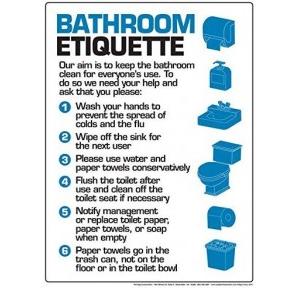Bathroom Etiquette Color Print A4 Paper with Lamination