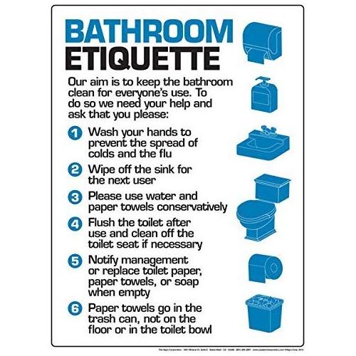 Bathroom Etiquette Color Print A4 Paper with Lamination
