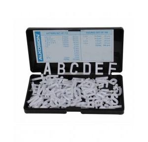 Alkosign Plastic White English Letters 24 mm, ASL 24 (Set of 112)