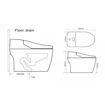 Kleenmac Smart Intelligent Toilet Fully Automatic Floor Drain, KEB1019TR