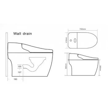 Kleenmac Smart Intelligent Toilet Fully Automatic Wall Drain, KEB1019TR-W