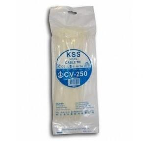 KSS Nylon Cable Tie, 250 mm (Pack Of 100 Pcs) White