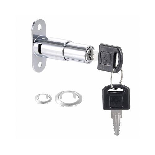 Uxcell Push Plunger Lock 3/4 Inch, Dia: 32mm Long Cylinder, Keyed Alike