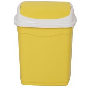 Aristo Swing Dustbin Vento 16 Square Lid Trash Yellow Color Plastic 13.75 Ltr