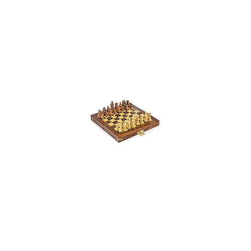 Fordable Wooden Chess Board Magnetic 32 Chess Pieces 16x16 Inch