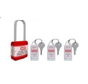 Jacket Long Shackle Padlock ABS Cover Instruction Stickers for Each Lock SH-PL-LS-WPH+KR+N Red Pack of 3