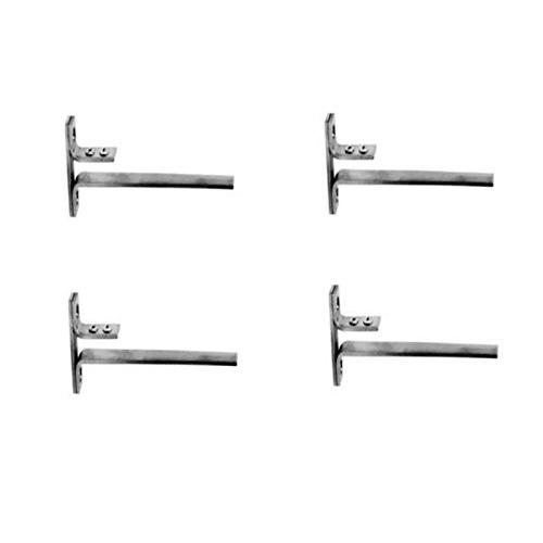 Smart Shophar Glass Shelf Bracket Rectangle SS F Type 6Inch 6mm Pack of 4 Pcs