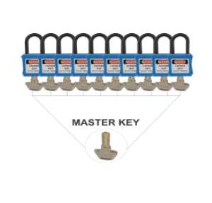 Safety Isolation High Quality Different keys With Master key Danger Lockout Padlock With ABS Cover Blue SH-DPLLS-KM Pack of 10