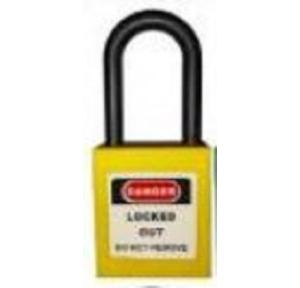 Dielectric Nylon Having Safety Isolation Lockout Padlock With lock key and Master key  Yellow SH-DPLLS