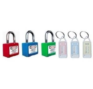 Regular Shackle Heavy Duty Square Lock with ABS Plastic Cover And 3 Keyring SH-HDSL-R
