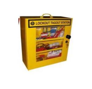 Lockable Lockout Large Station With Front side Transparent Acrylic Cover and Lock Red 30x15x9 Inch SH-LS-PCB