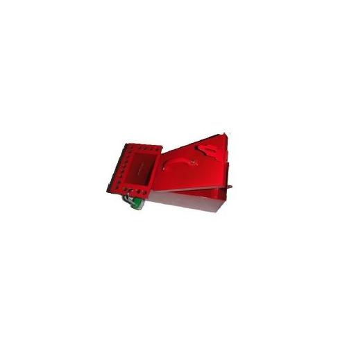 Multipurpose Group Lockout Box Transparent Polycarbonate Sheet without Padlock 253x154x110 Red SH-GLB-LS
