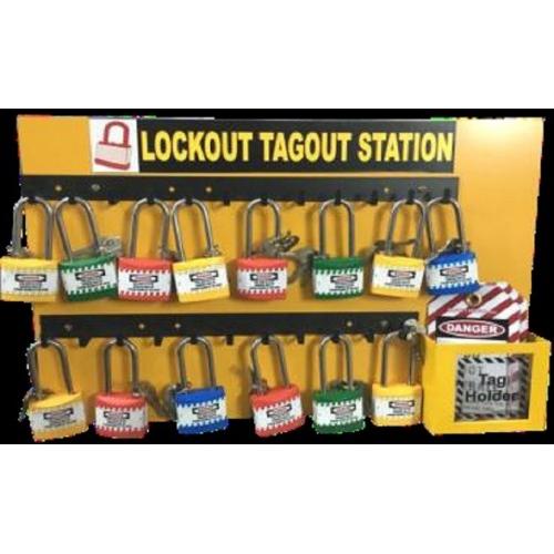 Lockout Station 3mm Acp Sheet With 16 Locks And 10 Tags 1x1.5 ft SH-ACP-LS-15-WithM