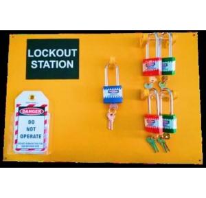 Lockout Station 3mm ACP Sheet with 5 Tag and 5 Long Shackle Padlocks 1x1.5 ft SH-ACP-LS-5