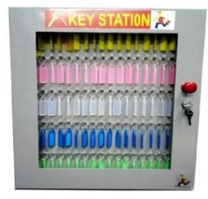 Lockable Key Cabinet Station MS Power Coated Sheet With Front Side Tranparent Acrylic Cover And Lock 19x21x2 Inch SH-LS-KCB-100