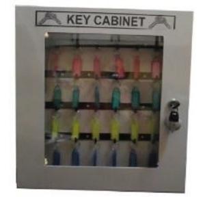 Lockable Key Cabinet Station MS Power Coated Sheet With Front Side Tranparent Acrylic Cover And Lock 18.25x15.5x2 Inch SH-LS-KCB