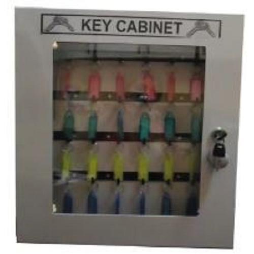 Lockable Key Cabinet Station MS Power Coated Sheet With Front Side Tranparent Acrylic Cover And Lock 18.25x15.5x2 Inch SH-LS-KCB