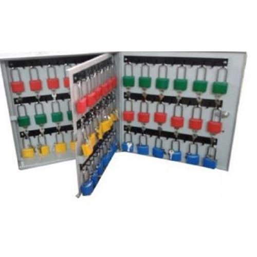 Lockable Padlock Station Double Door Power Coasted Sheet With Frount Side Tranparent Acrylic Sheet  SH-DDLS-PCB