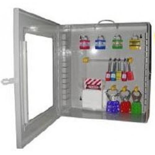 Lacable Lockout Station MS Power Coated Sheet With Front Side Transparent Acrylic Cover 14x16x6 Inch H-LS-PCB-WR+P+H-WM