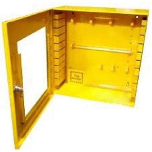 Lacable Lockout Station MS Power Coated Sheet With Front Side Transparent Acrylic Cover 14x16x6 Inch H-LS-PCB-WR+P+H-WM