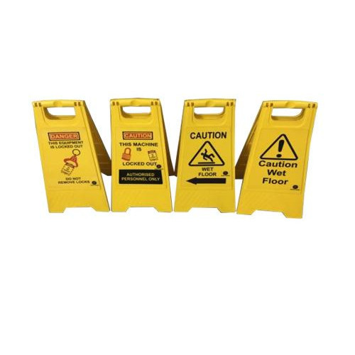 Signage Portable Folding Plastic Yellow Floor Stand SH-FPFS