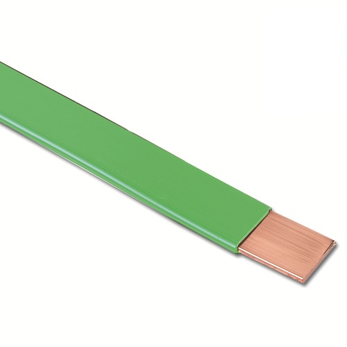 Earthing Flat Copper Strip With PVC Shrink 25x6mm 1 Mtr